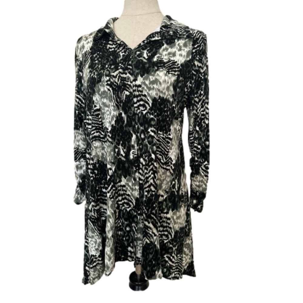 New Directions High Low Button Front Tunic